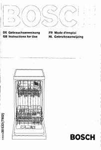 Manual Bosch SRS4302 Dishwasher