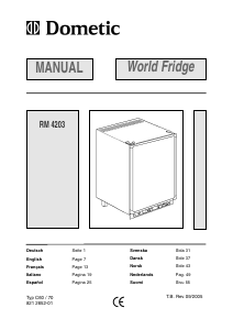 Manual Dometic RM 4203 Refrigerator