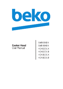 Käyttöohje BEKO HCA61531X Liesituuletin