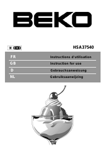 Mode d’emploi BEKO HSA 37540 Congélateur