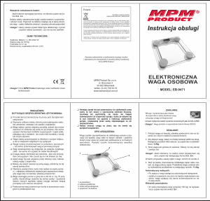 Instrukcja MPM EB-9471 Waga