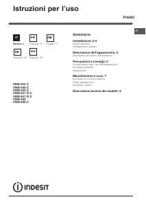Manuale Indesit VRM 630 C Piano cottura