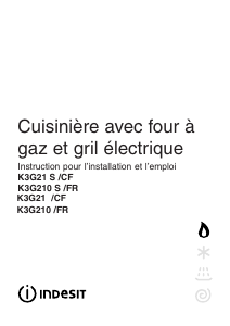 Mode d’emploi Indesit K3G210S(W)/FR Cuisinière