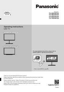 Руководство Panasonic TX-50EXW784 LED телевизор