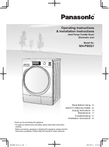 Manual Panasonic NH-P80G1 Dryer