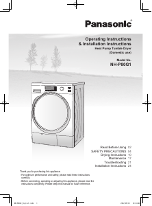 Bruksanvisning Panasonic NH-P80G1 Torktumlare