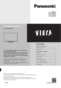 Bruksanvisning Panasonic TX-L42E30Y Viera LCD TV