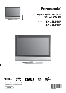 Bruksanvisning Panasonic TX-26LE60F Viera LCD TV