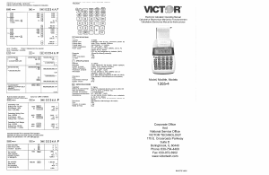 Bruksanvisning Victor 1205-4 Räknemaskin med räkneremsa