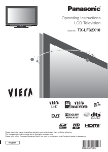 Bruksanvisning Panasonic TX-LF32X10 Viera LCD TV