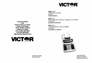 Mode d’emploi Victor 1208-2 Calculatrice imprimante