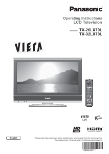Bruksanvisning Panasonic TX-32LX70L Viera LCD TV