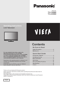 Bruksanvisning Panasonic TX-L19XM6E Viera LCD TV