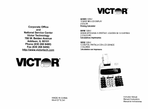 Mode d’emploi Victor 1228-2 Calculatrice imprimante