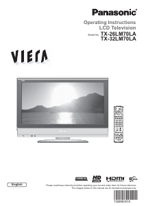 Bruksanvisning Panasonic TX-32LM70LA Viera LCD TV