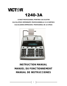 Mode d’emploi Victor 1240-3A Calculatrice imprimante