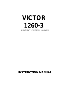 Manual Victor 1260-3 Printing Calculator