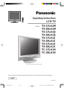 Bruksanvisning Panasonic TC-20LA1H LCD TV