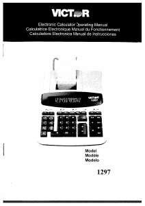 Mode d’emploi Victor 1297 Calculatrice imprimante