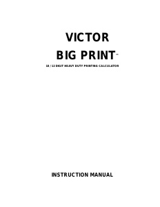 Mode d’emploi Victor 1310 Big Print Calculatrice imprimante