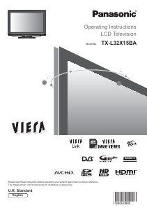 Bruksanvisning Panasonic TX-L32X15BA Viera LCD TV