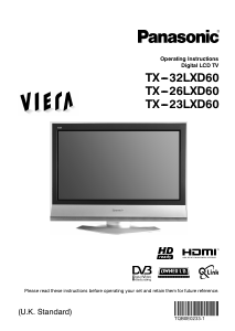 Bruksanvisning Panasonic TX-26LXD60 Viera LCD TV