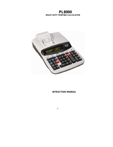 Mode d’emploi Victor PL8000 Calculatrice imprimante