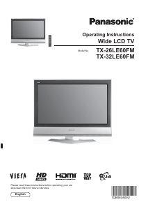 Bruksanvisning Panasonic TX-26LE60FM Viera LCD TV