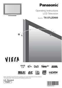 Bruksanvisning Panasonic TX-37LZD800 Viera LCD TV