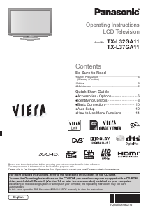 Bruksanvisning Panasonic TX-L32GA11 Viera LCD TV
