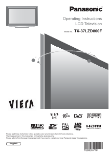 Bruksanvisning Panasonic TX-37LZD800F Viera LCD TV