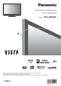Bruksanvisning Panasonic TX-L26X10L Viera LCD TV