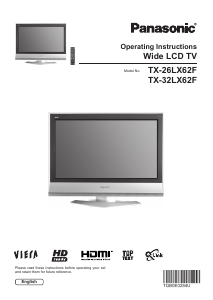 Bruksanvisning Panasonic TX-26LX62F Viera LCD TV