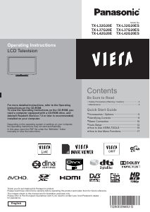 Bruksanvisning Panasonic TX-L37G20E Viera LCD TV