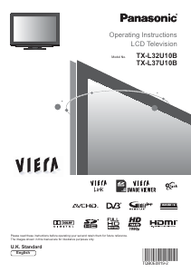 Bruksanvisning Panasonic TX-L37U10B Viera LCD TV