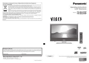 Bruksanvisning Panasonic TX-26LX70P Viera LCD TV