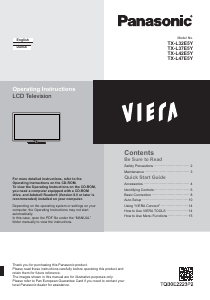 Bruksanvisning Panasonic TX-L37E5Y Viera LCD TV