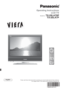 Bruksanvisning Panasonic TX-20LA70P Viera LCD TV