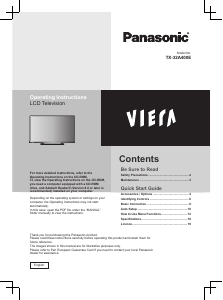 Käyttöohje Panasonic TX-32A400E Viera Nestekidetelevisio