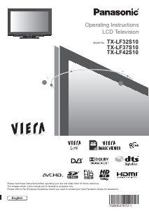 Bruksanvisning Panasonic TX-LF42S10 Viera LCD TV
