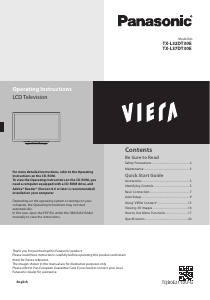 Bruksanvisning Panasonic TX-L32DT30E Viera LCD TV