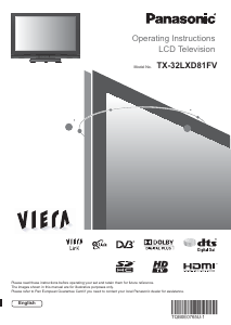 Handleiding Panasonic TX-32LXD81FV Viera LCD televisie