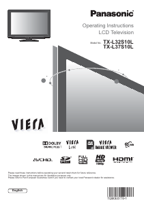 Bruksanvisning Panasonic TX-L32S10L Viera LCD TV
