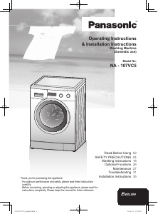 Bruksanvisning Panasonic NA-107VC5WGN Tvättmaskin