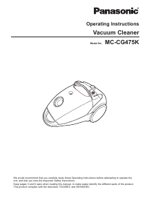 Manual Panasonic MC-CG475K Vacuum Cleaner