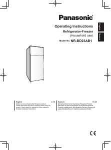 Bruksanvisning Panasonic NR-BD23AB1 Kyl-frys