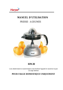 Mode d’emploi Harper HPA30 Presse-agrumes