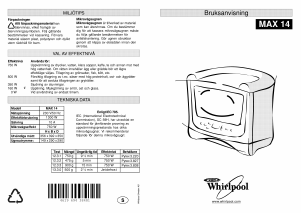 Bruksanvisning Whirlpool MAX 14/BL Mikrovågsugn