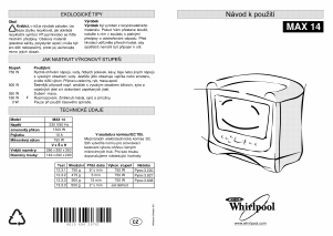Manuál Whirlpool MAX 14/WH Mikrovlnná trouba