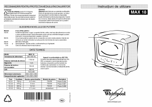 Manual Whirlpool MAX 18/WH Cuptor cu microunde
